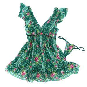 SOLD - Betsey Johnson Lingerie Slip & Matching Thong Set Size M